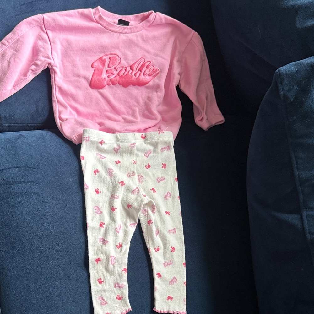 Barbie Pink and White Kids Matching Set
